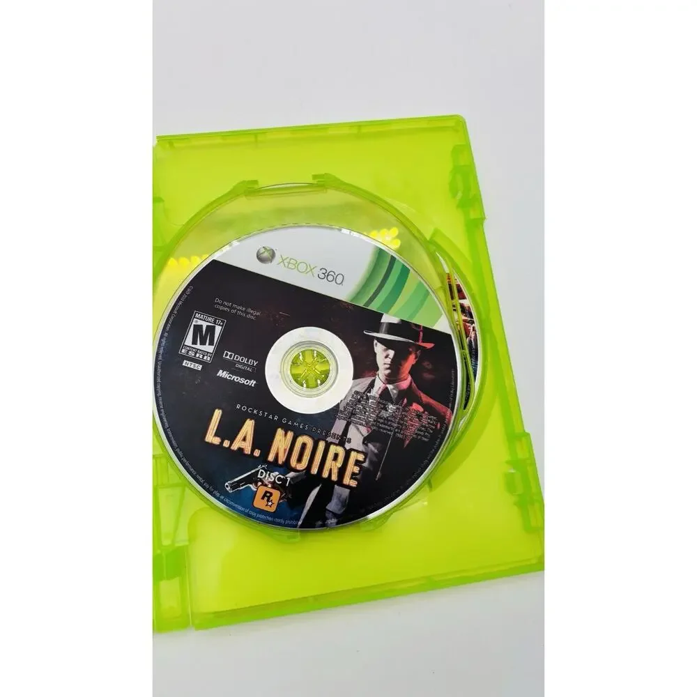 L.A. Noire Microsoft Xbox 360 3-Disc, Complete, Rockstar Games CIB Tested Works
